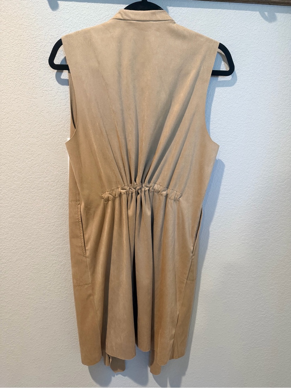 Max Studio Neutral Draped Open-Front Vest - Picture 7 of 8